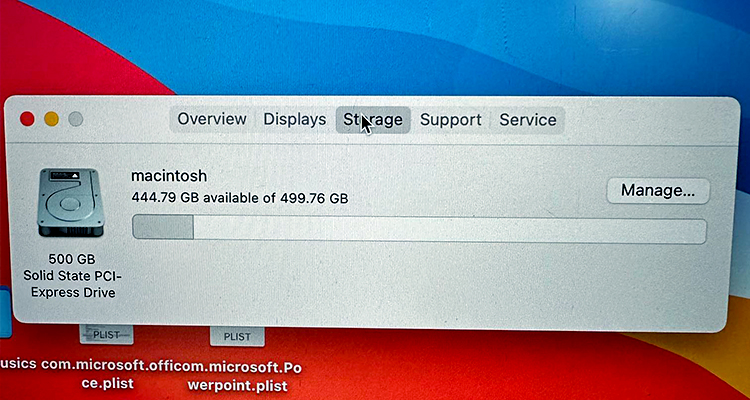 เช็คความจุ macbook